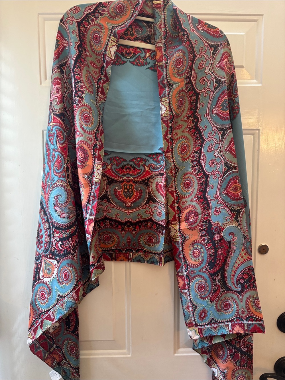 Paisley Open-Front scarf wrap Multi color